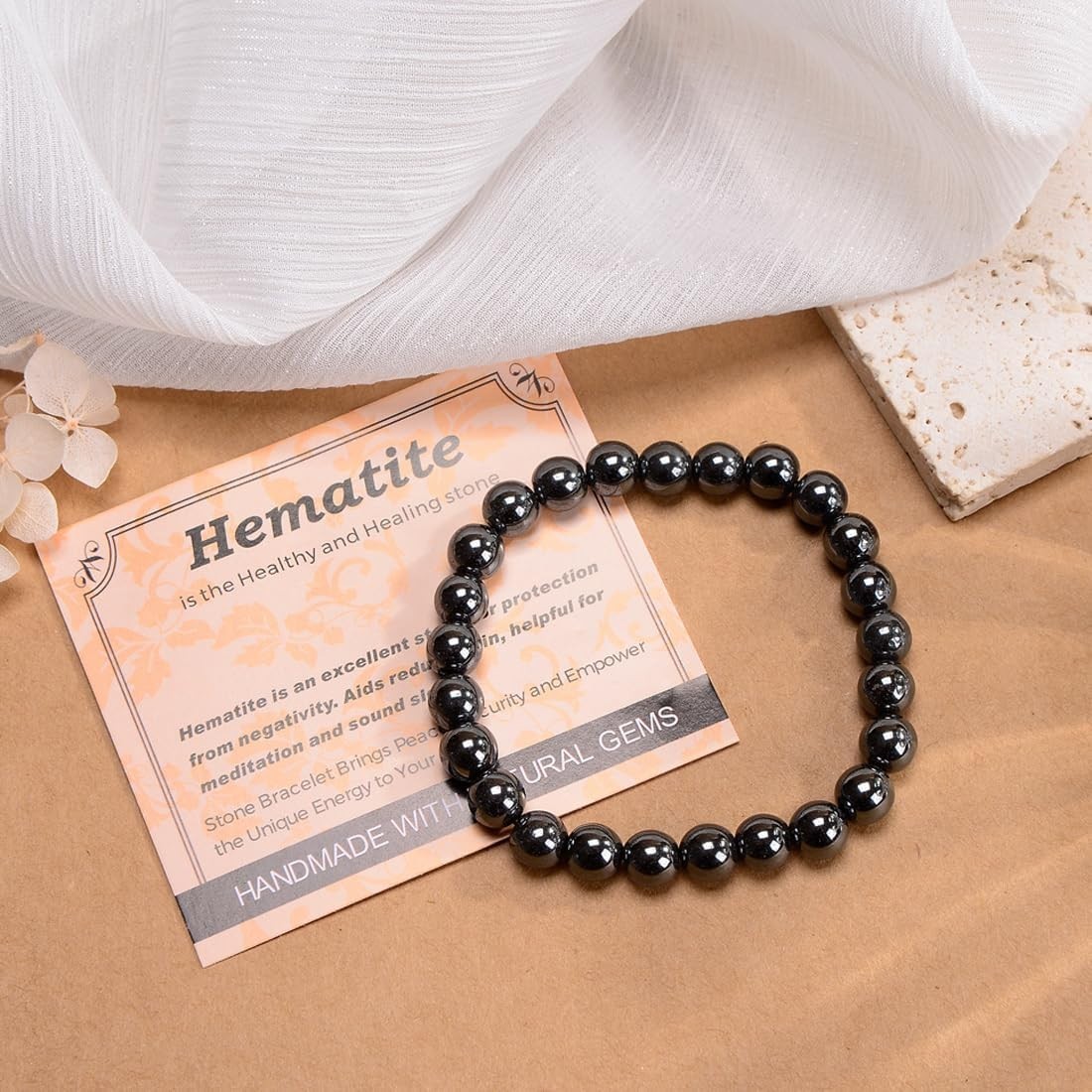 Unisex 6mm Hematite Healing Bracelet – Vibrant Energy Gift for Any Occasion