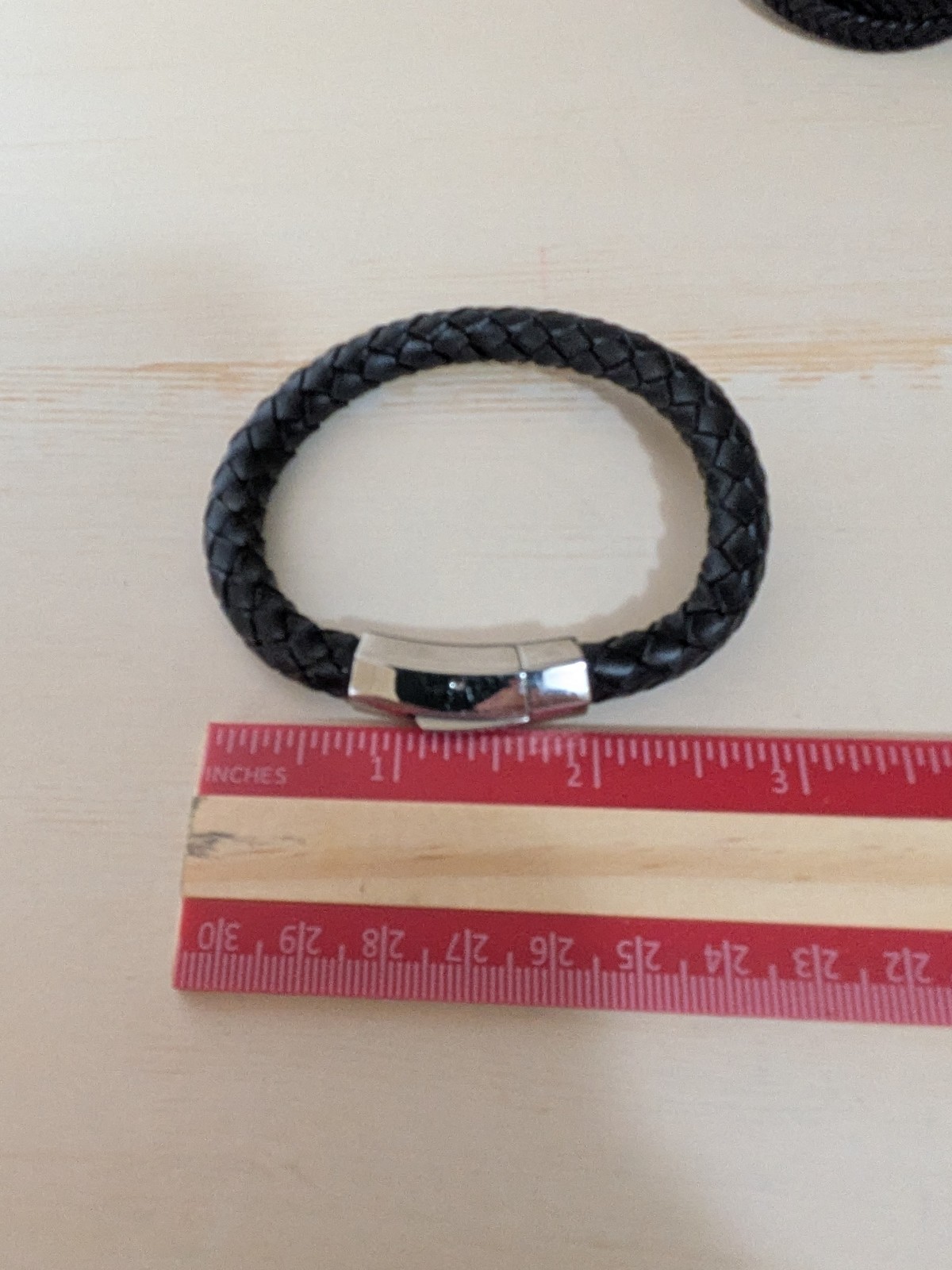 Men’s Bracelet Braided Leather & Bead Lot of 3 Clean