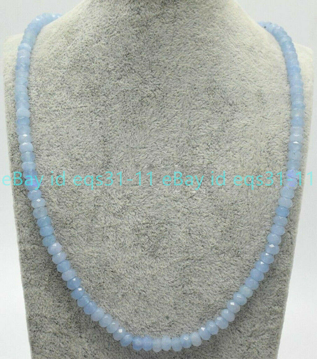 Genuine Natural 2x4mm Multicolor Jade Faceted Gems Roundel Beads Necklace 18”