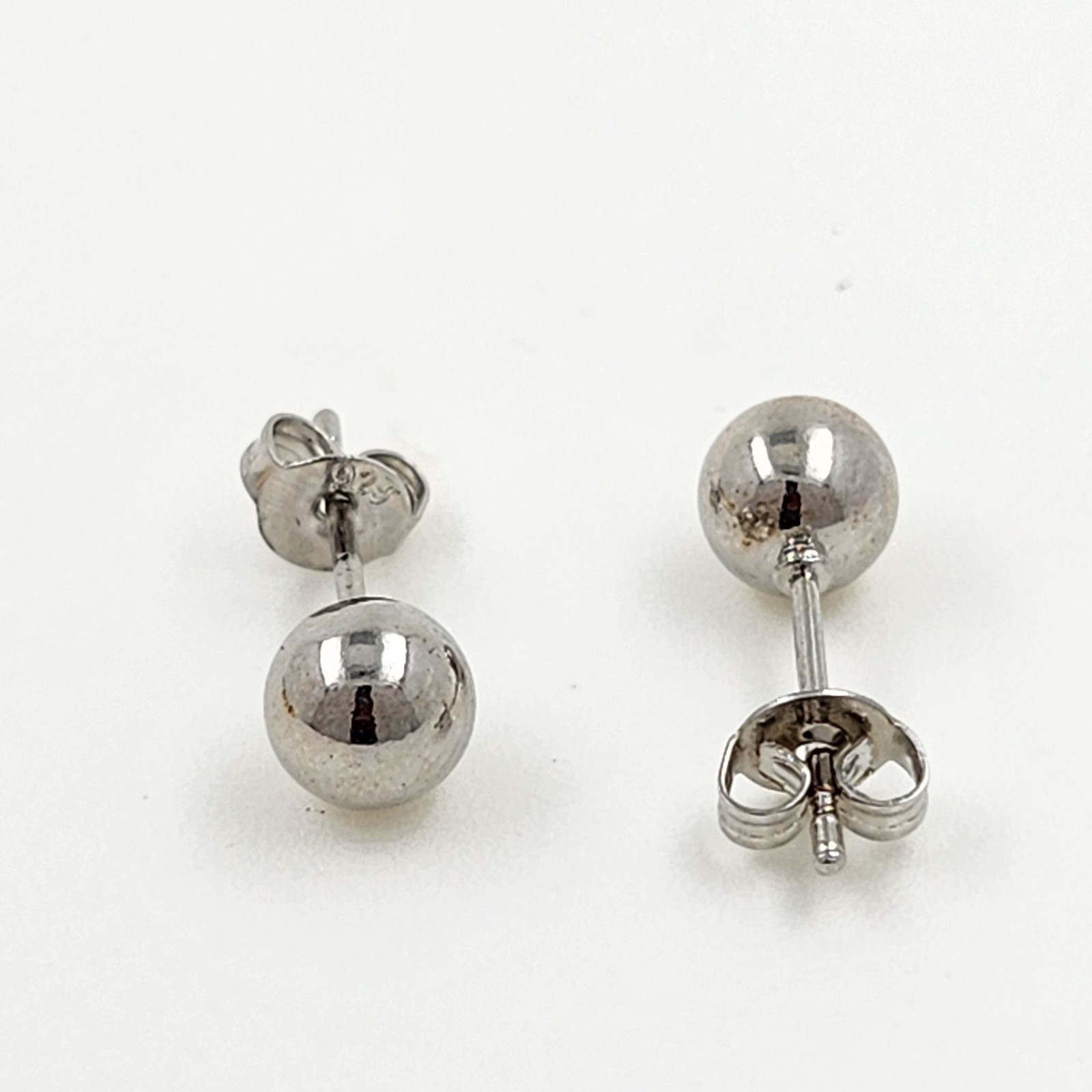SET 925 Sterling Silver High Polish Smooth Round Ball Stud Earring 3-Size