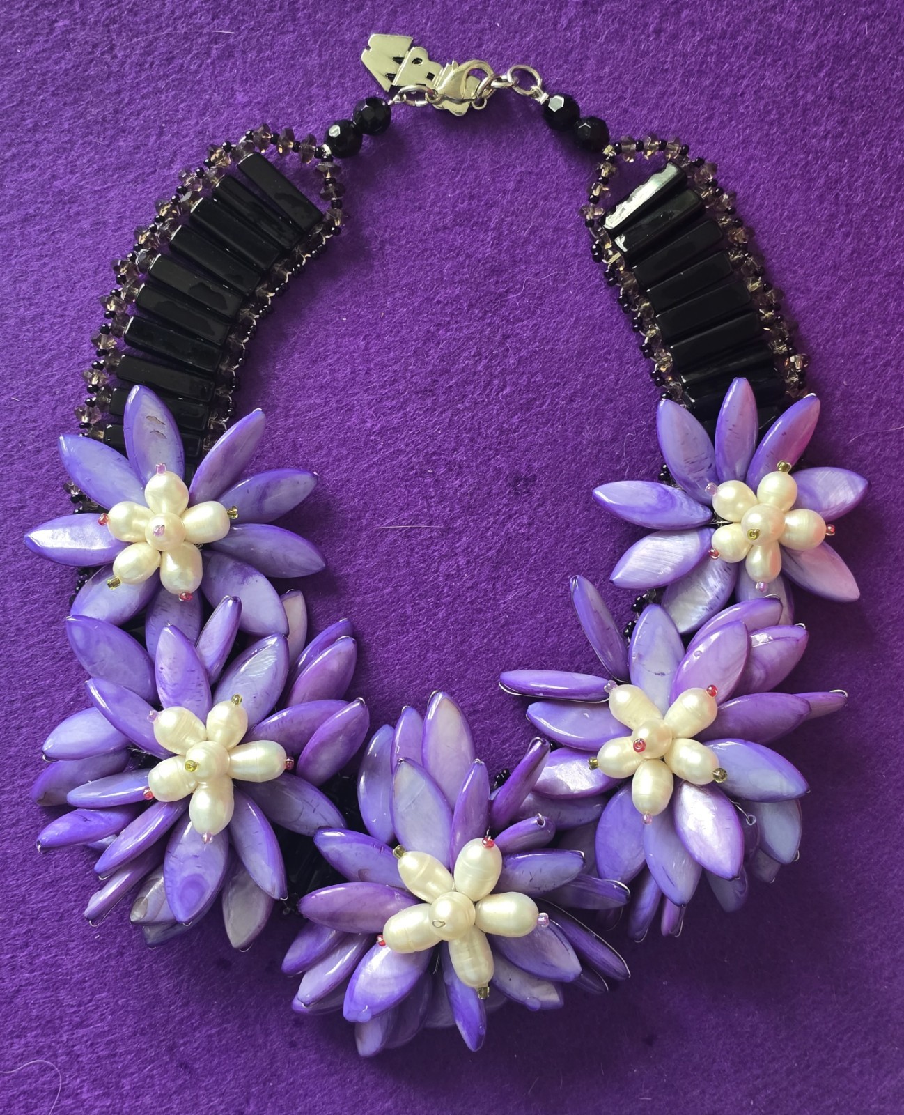 Necklace Butler&Wilson Flowers Chunky Gems Signed Branded Jewellery Fashion Chic