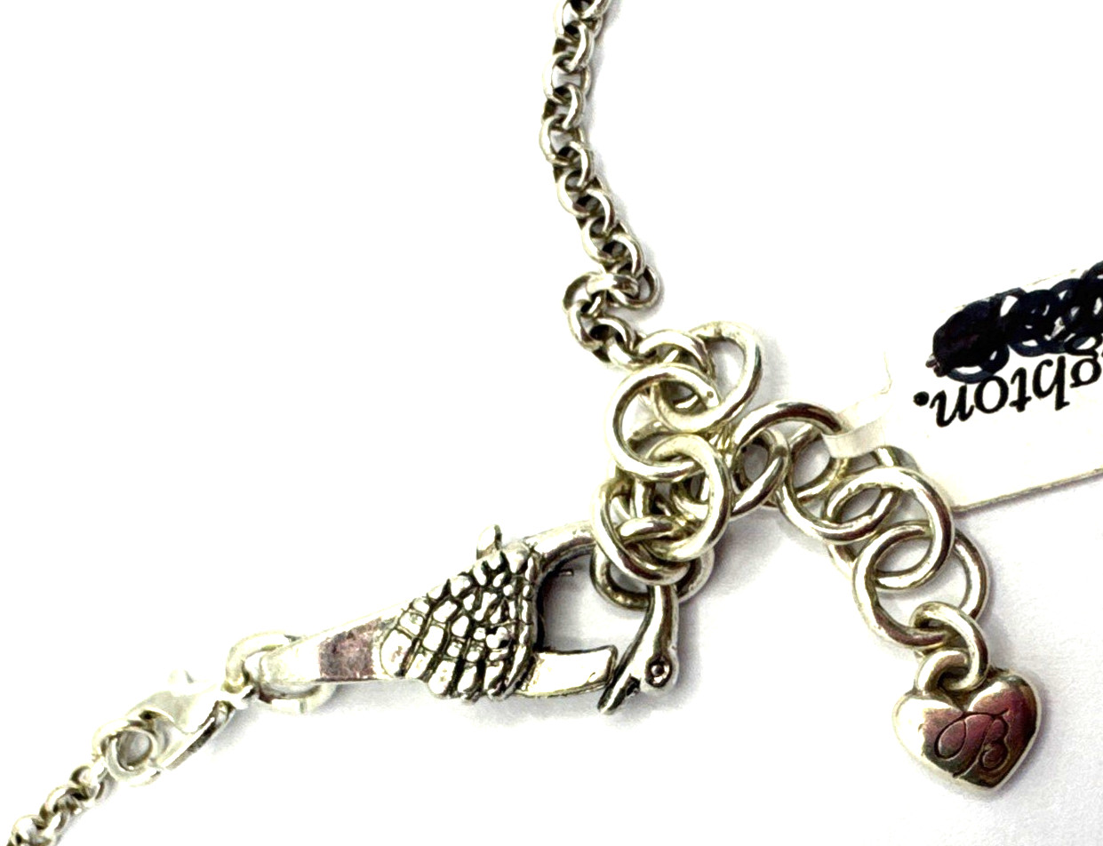 Brighton Rolo Chain Charms/Beads Necklace W/ Non-Brand Swan Clasp 27 In NWT