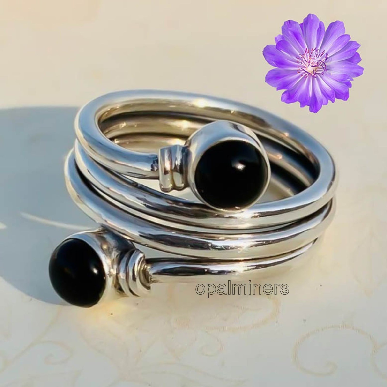 Black Onyx Gemstone 925 Sterling Silver Ring Handmade Jewelry Gift For Valentine