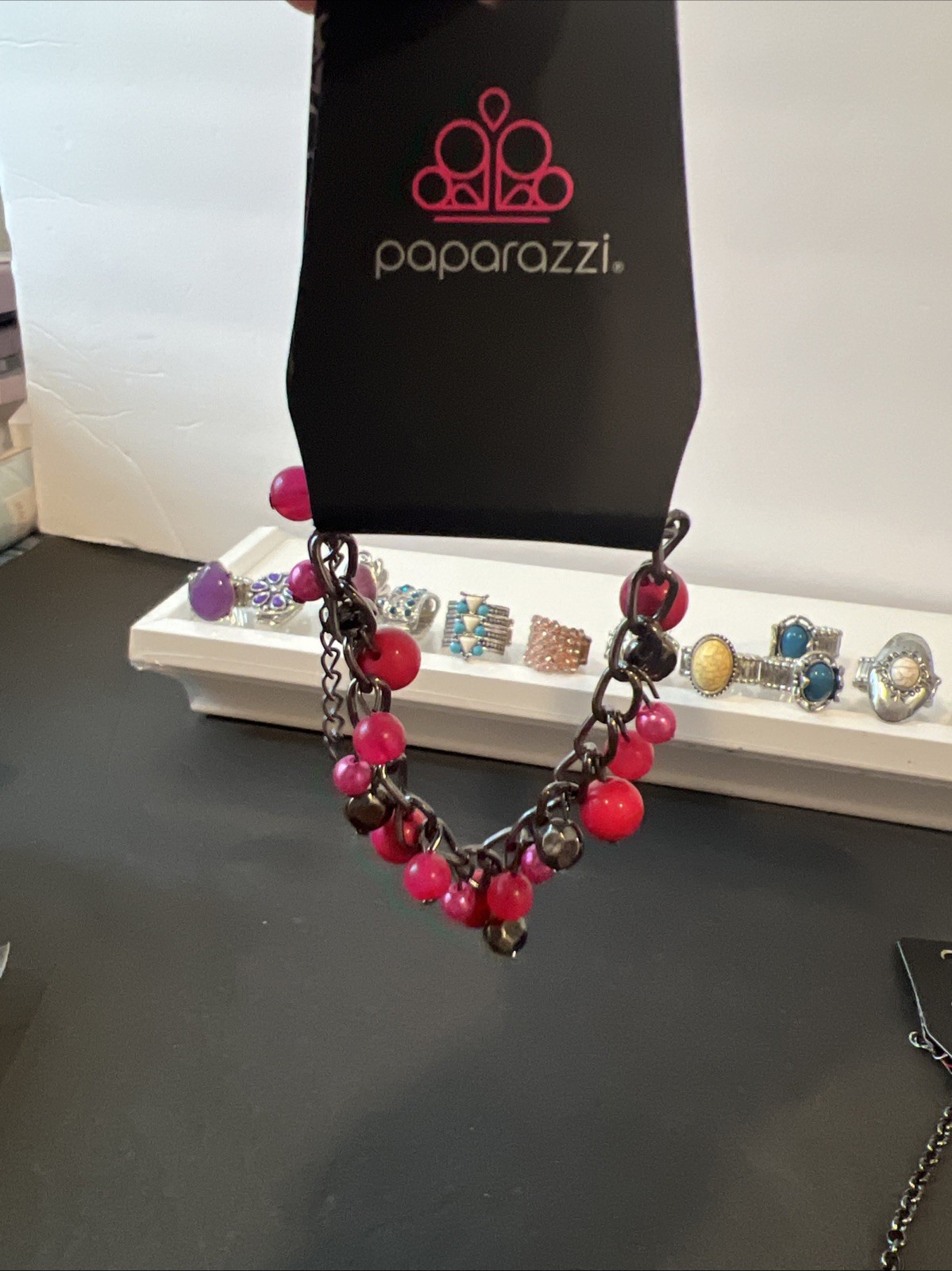 Lot of Paparazzi Statement Jewelry 1Bracelet/2Necklace/ear rings sets & 13 Rings