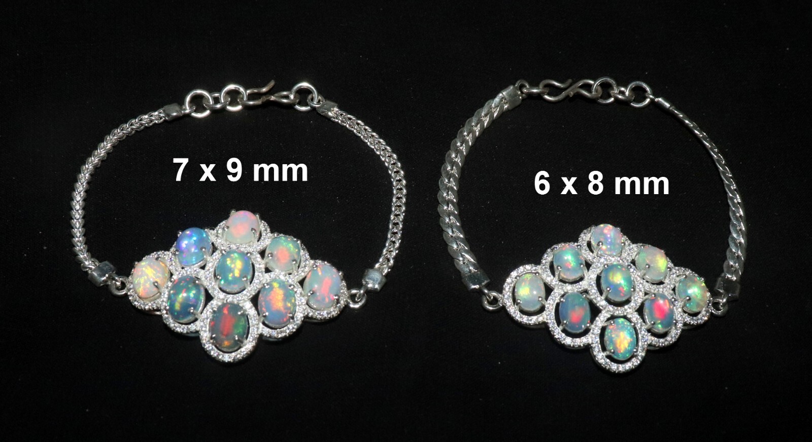 genuine Ethiopian fire opal bracelet with sterling silver dainty opal bracelet