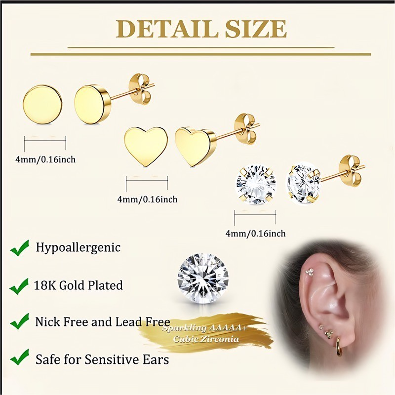Fashion Stud Earrings For Women Secure Comfort Fit Multi Occasion Wear Elegant V
