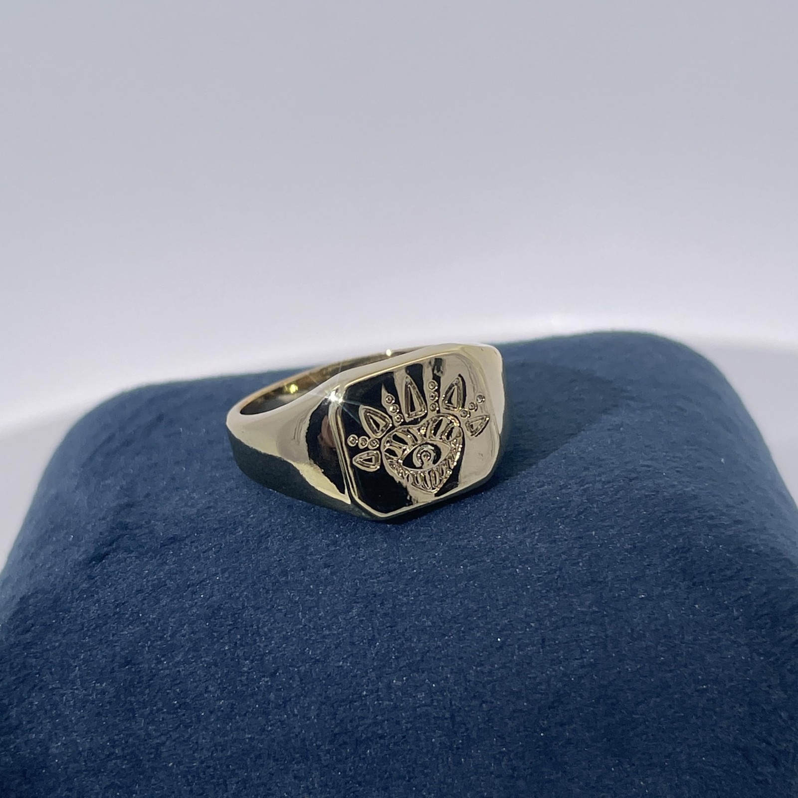 Evil Eye Promise Ring – 18K Gold Plated Gift for Women, Elegant Daily Wear