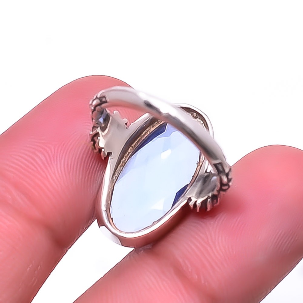 Tanzanite 925 Sterling Silver Handmade Ring S.6.5 R_9363_309_12, Christmas Gift