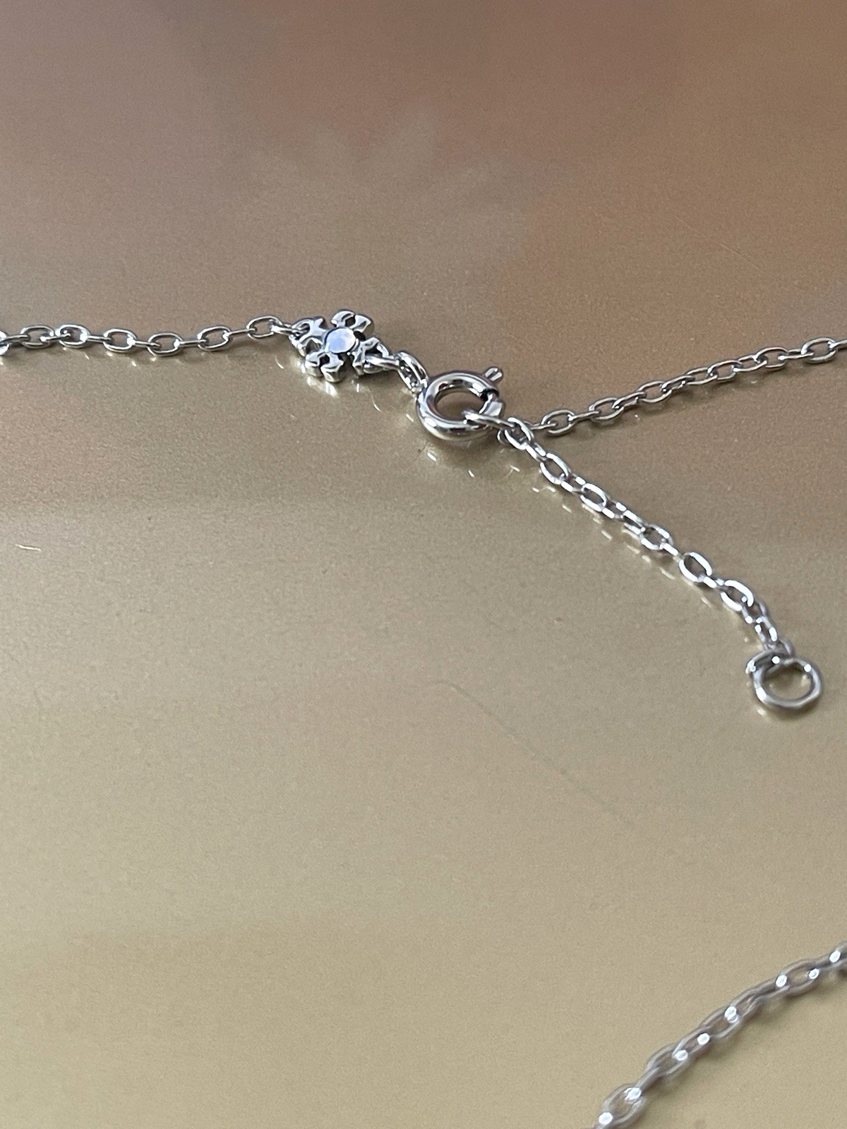 Tory Burch Roxanne Double T Logo & Pearl Pendant Necklace Auth NEW w TAGS