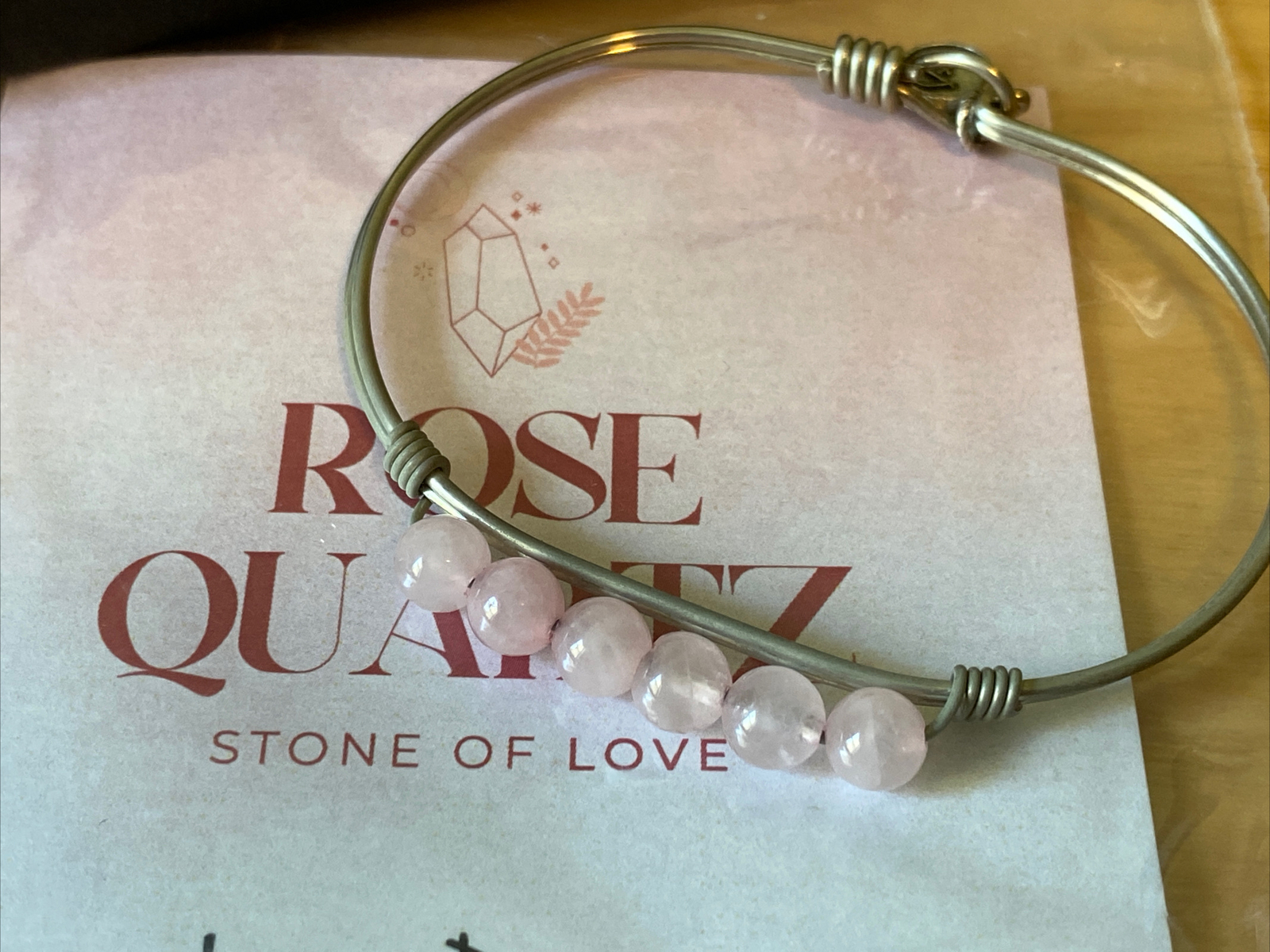 REGULAR Rose Quartz NEW Luca + Danni USA Bracelet Hook Clasp Silver Tone