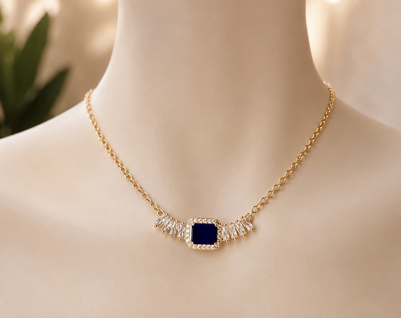 Bomb Party NK56687 Pale Dreams On The Horizon Necklace On Gold Plating