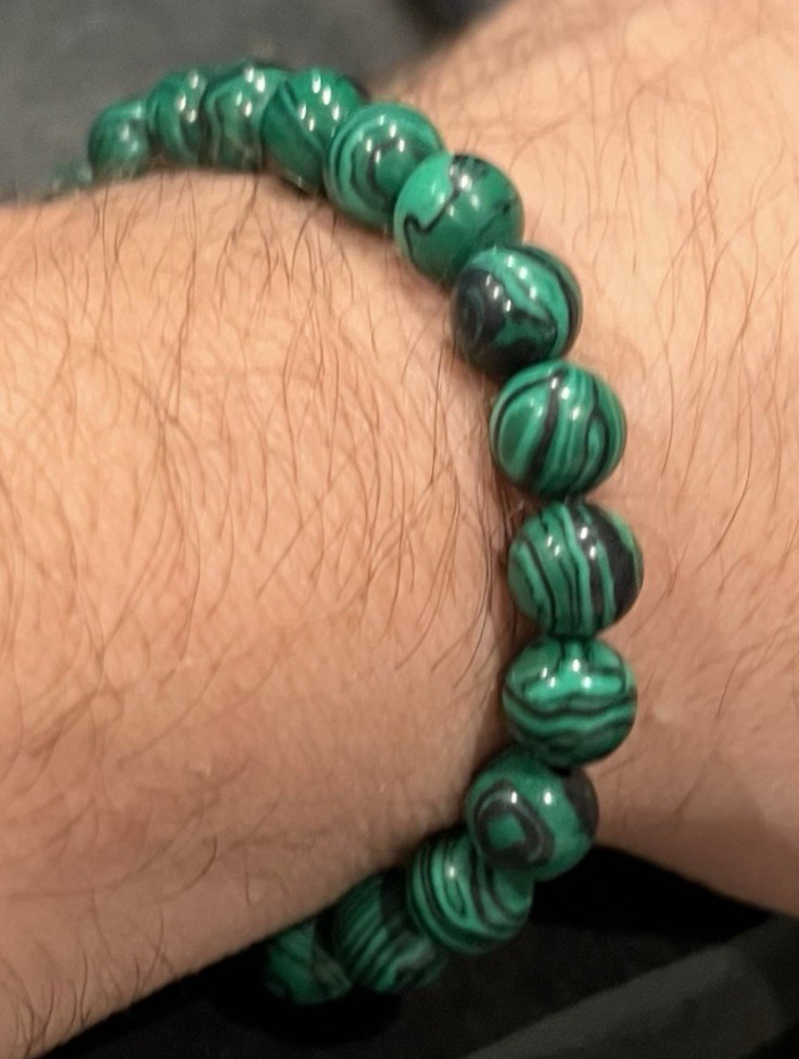 Natural 8mm Malachite Stone Beaded Bracelet Green Gemstone Stretchy – Free Ship