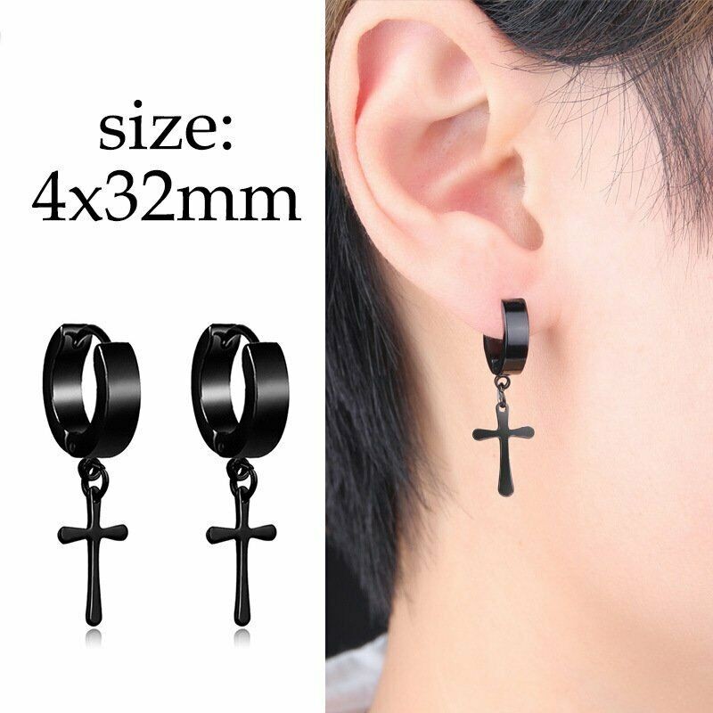 16pcs Earrings Stud Stainless Steel Punk Piercing Men Hoop Gothic Unisex US