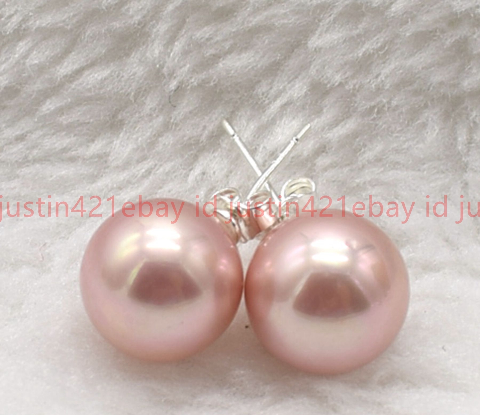8/10/12/14mm Natural Multicolor Round Shell Pearl Beads 925 Silver Stud Earrings