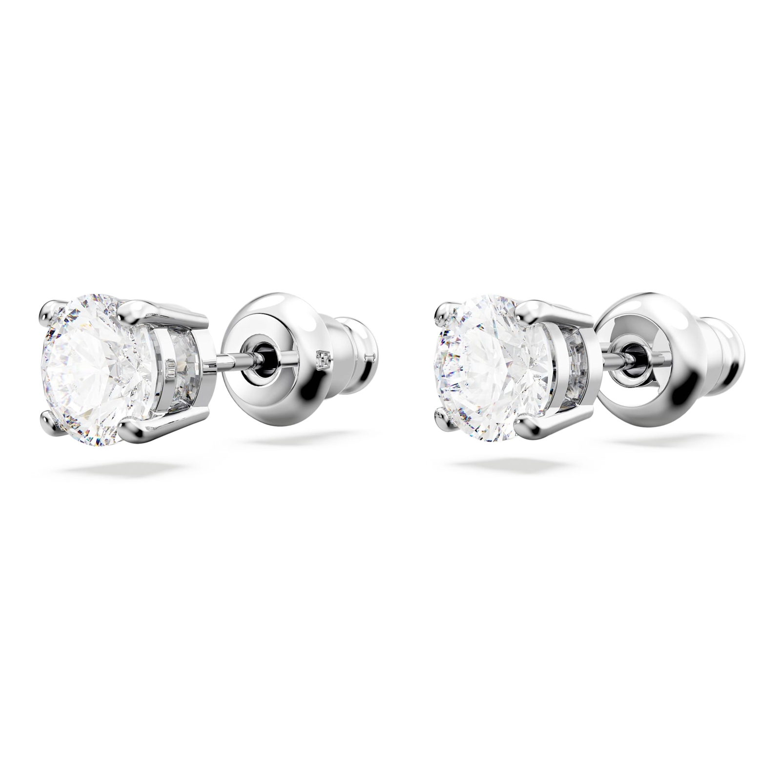 Swarovski Matrix Tennis Set Round Cut, White, Rhodium Plated Necklace & Earrings