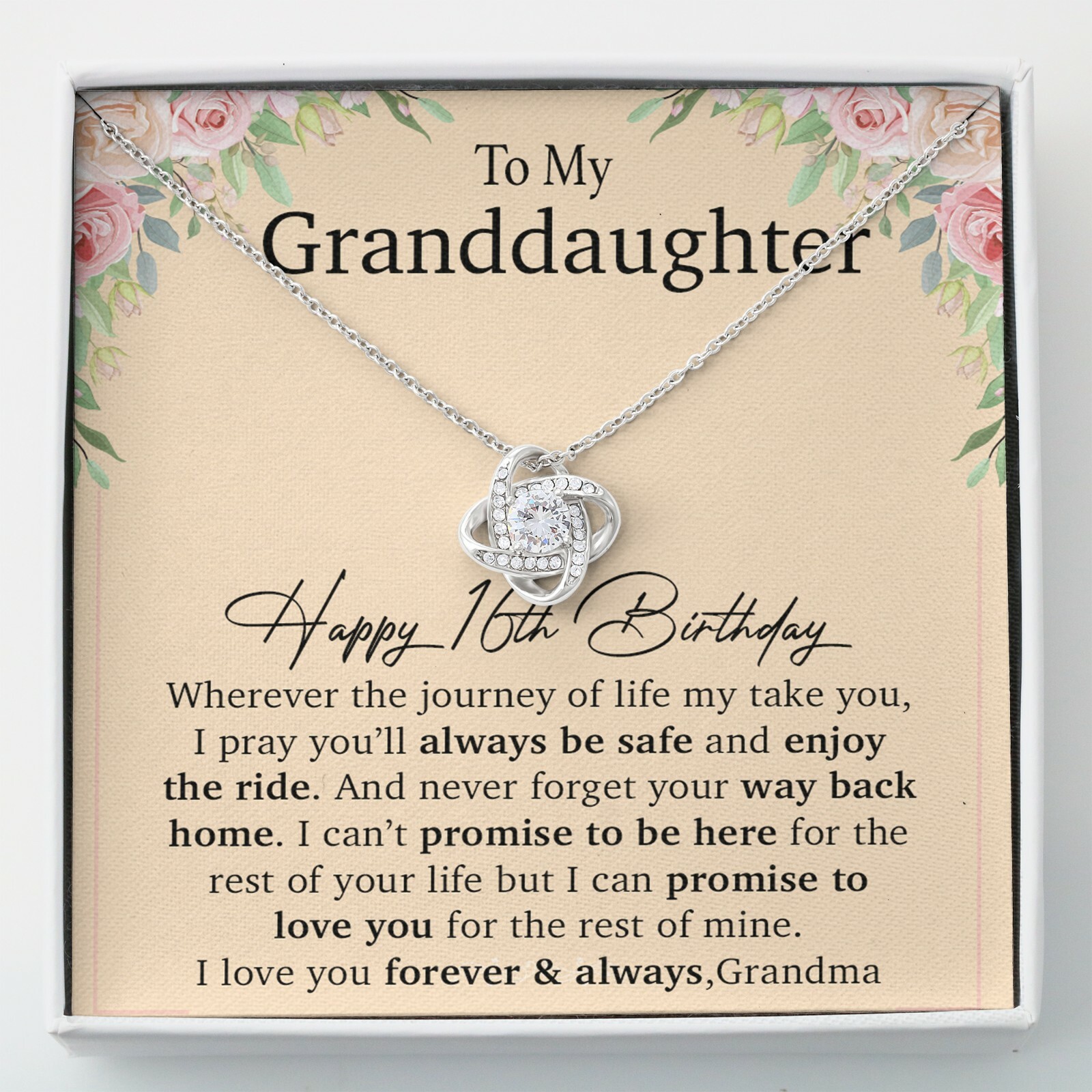 Happy 16th Birthday, To My Granddaughter Necklace, Gift For Granddaughter