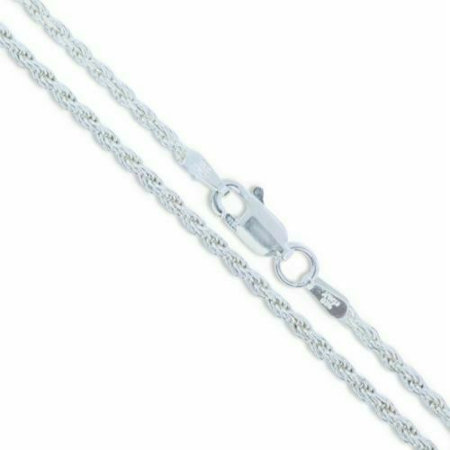 Diamond Cut Rope Chain Necklace Silver Plated 16-30 inches