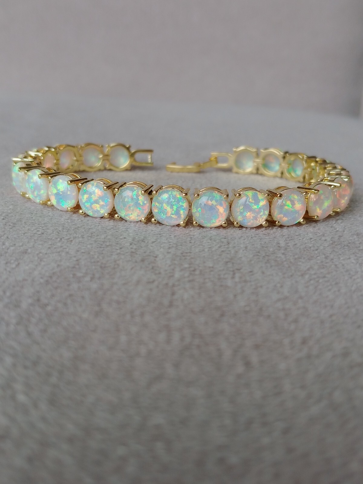 Pink Opal Tennis Bracelet | Opal Bracelet | Opal | October Birthstone, Silver