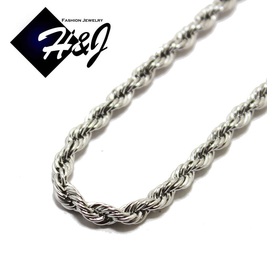 18″20″24″30″Stainless Steel 2.5/3.5mm Silver Rope Chain Plain Cross Pendant*P29