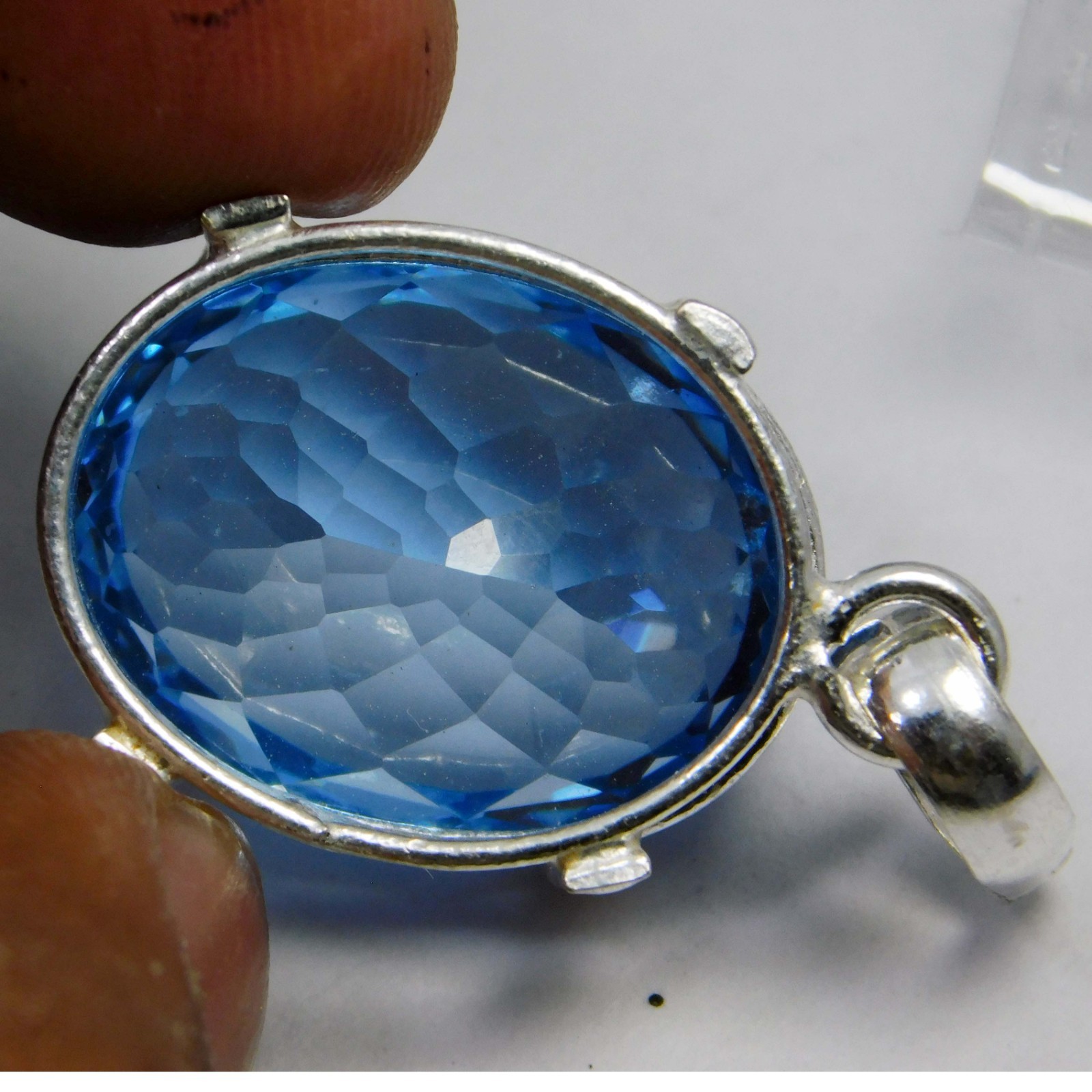 Natural 55.30 CT Certified Blue Sapphire Loose Gemstone Pendant 925 Solid Silver