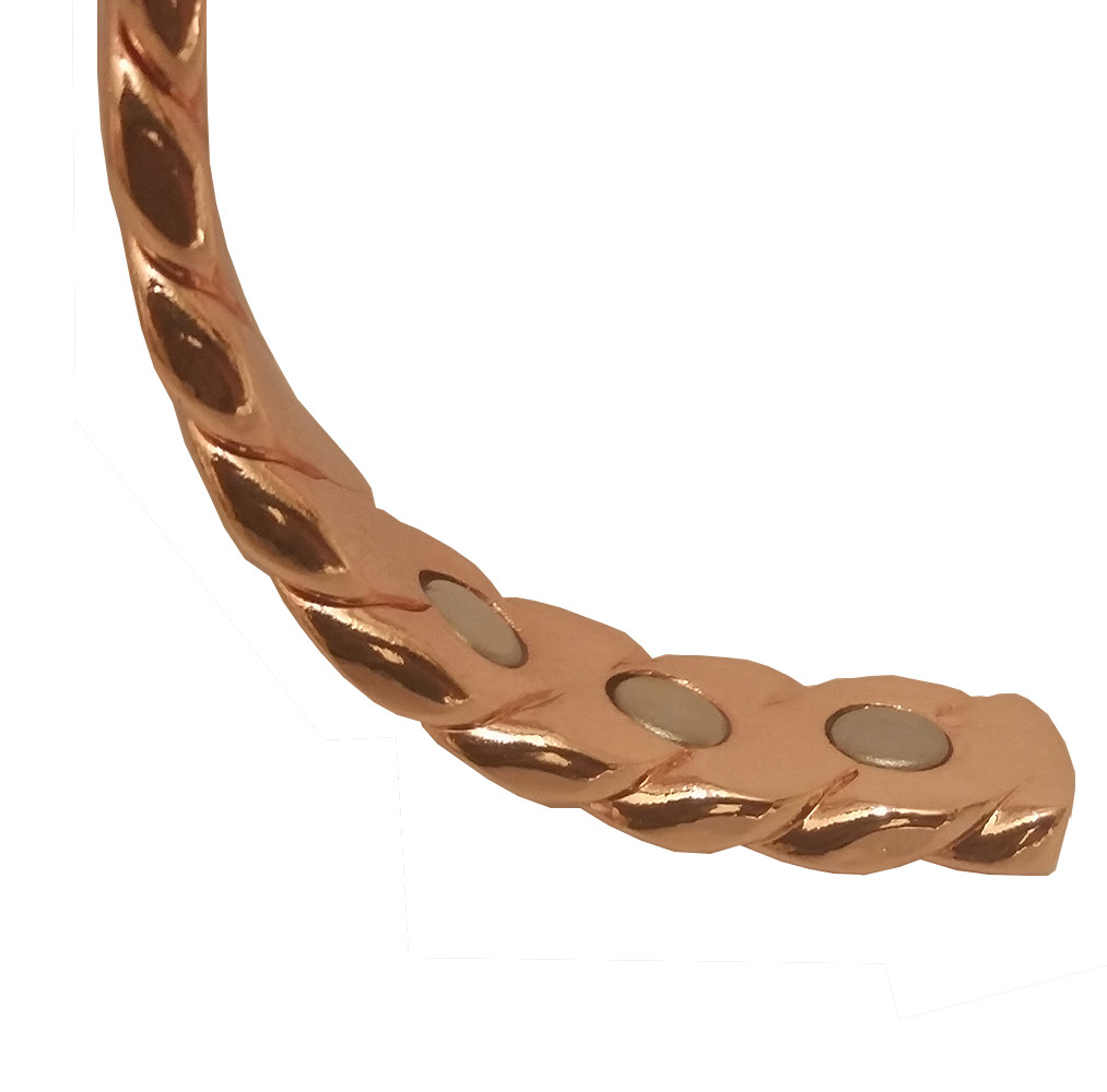 Magnetic Therapy Bracelet Plated Copper Arthritis Pain Relief Twisted Open Cuff