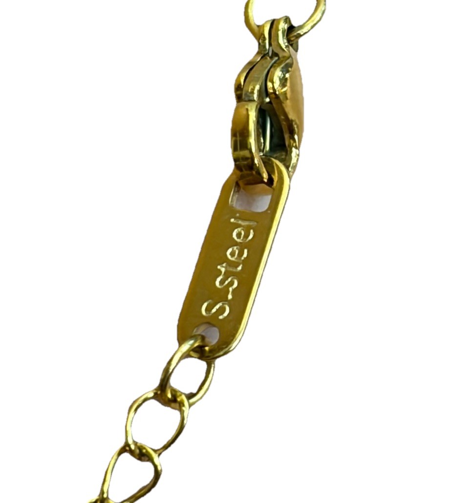 Monet Art Deco Style Necklace Textured Gold Tone Pendant Modernist Vibe 24” POSH