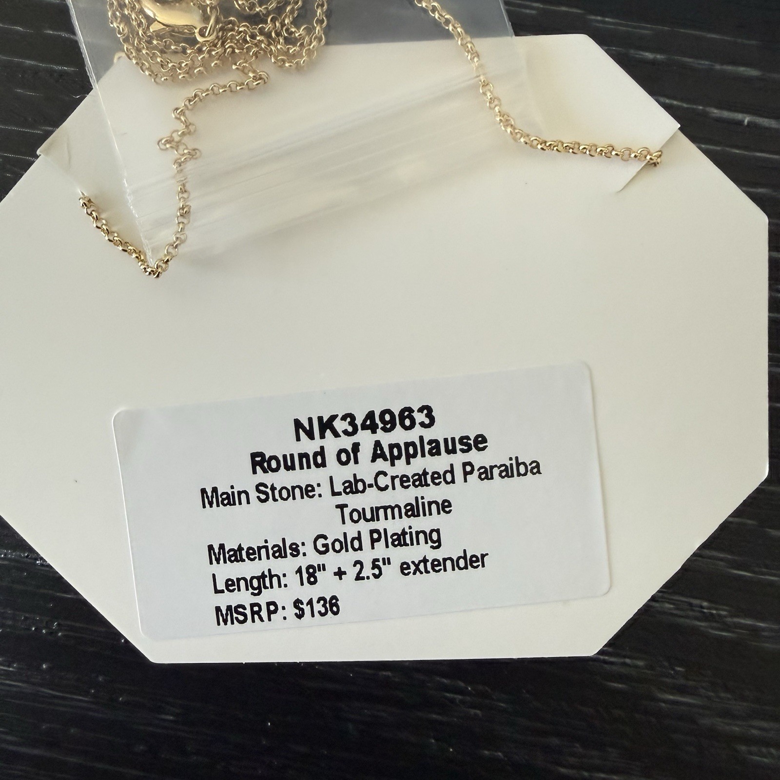 Bomb Party Clover Necklace “Round of Applause” NK34963 Paraiba Tourmaline Gold