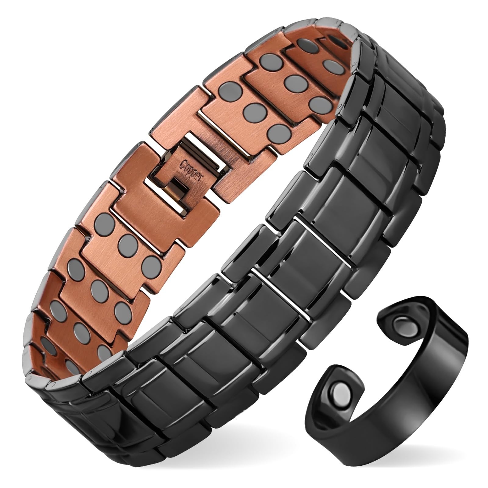 Men’s Copper Magnetic Bracelet – 3X Strength, 99.99% Pure Copper Jewelry Gift, S