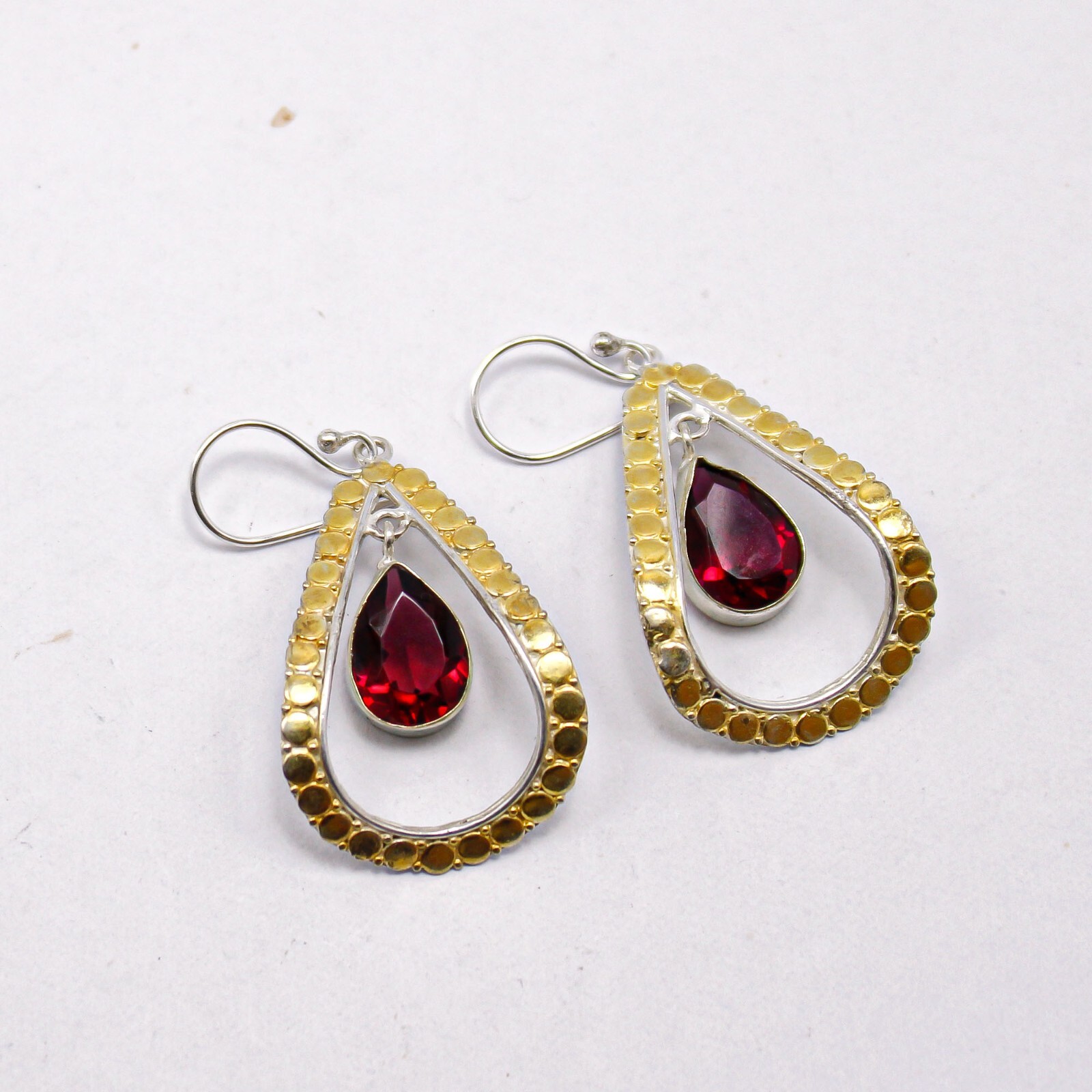 Pink Rubellite Yellow Gold Gift For Bridesmaid Drop/Dangle Earrings 2.27″