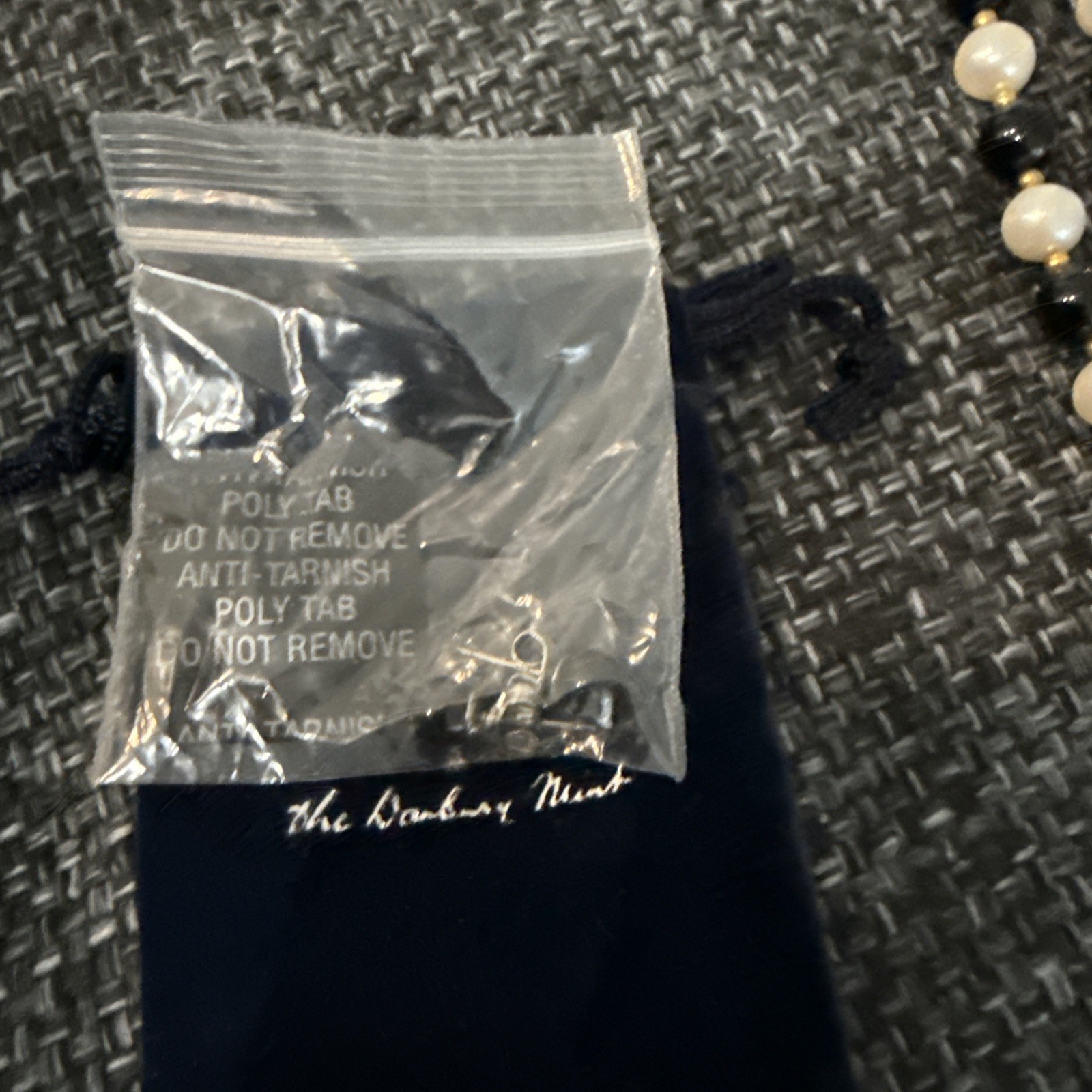 The Danbury Mint Triple String White And Black Pearls