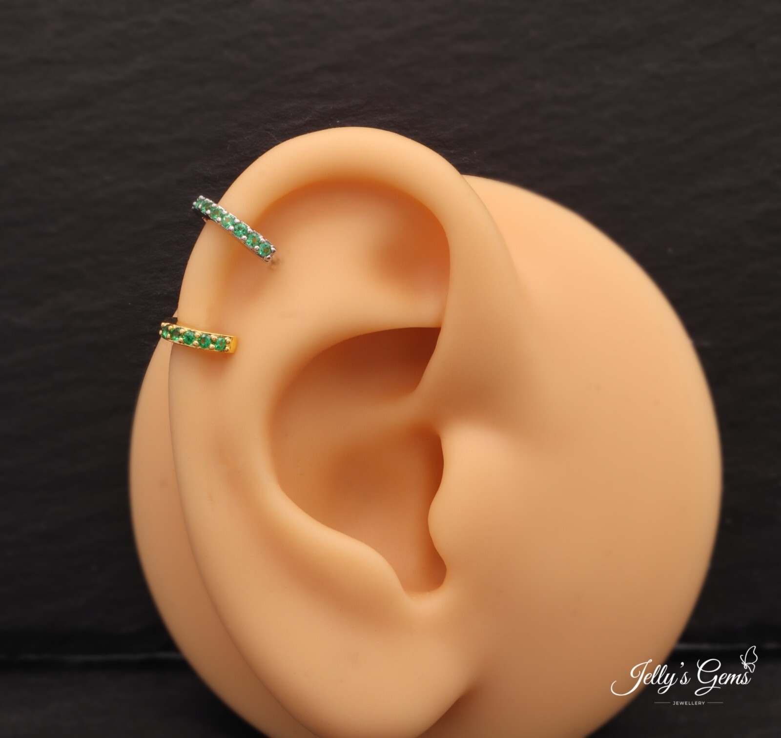 Gold Silver Green Cubic Zirconia Platinum Rose Earring Lobe Helix Cartilage