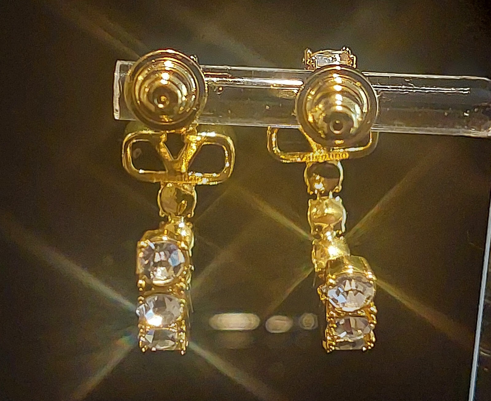VALENTINO HOOP CRYSTAL EARRINGS – Box & Dust Pouch included.