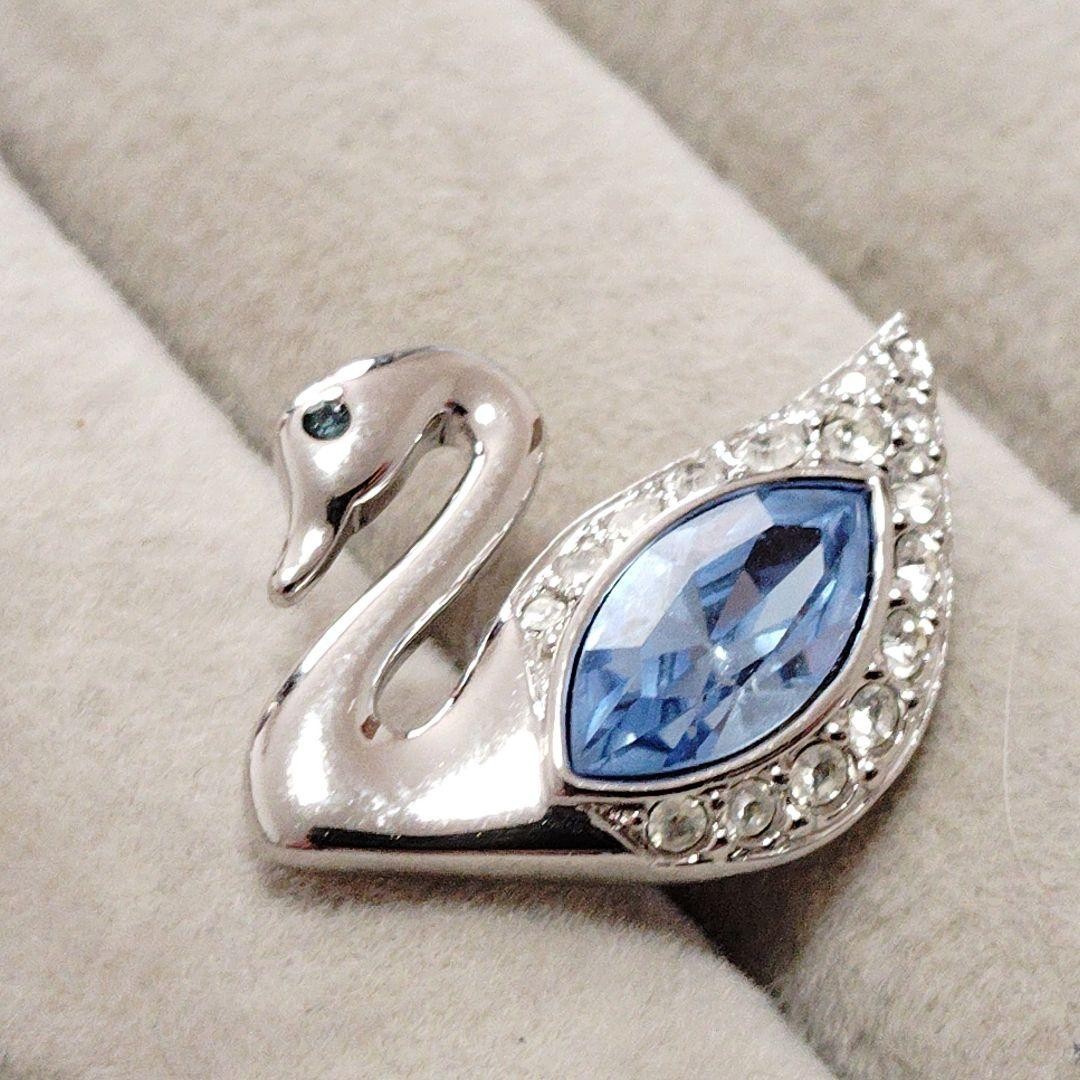 Mint SWAROVSKI Logo Crystal Silver brooch