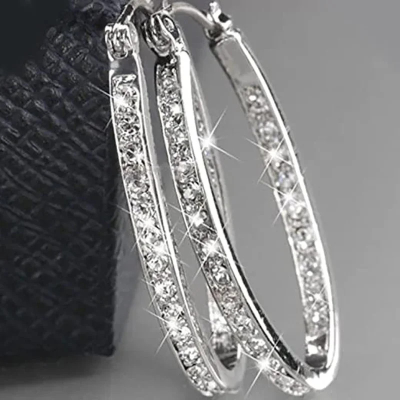 1 pair of simple large ring earrings with fashion temperament, feminine… –