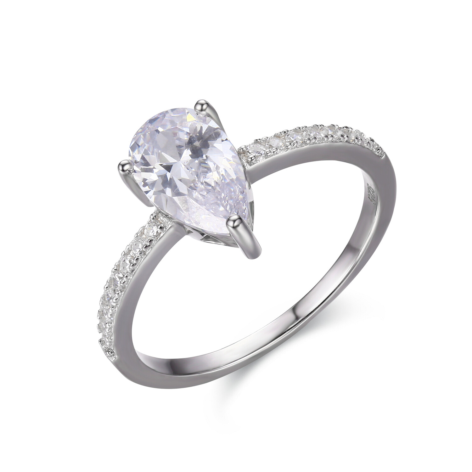 1.75Ct 925 Sterling Silver Pear CZ Engagement Ring Wedding Band Size 5-9 R6905
