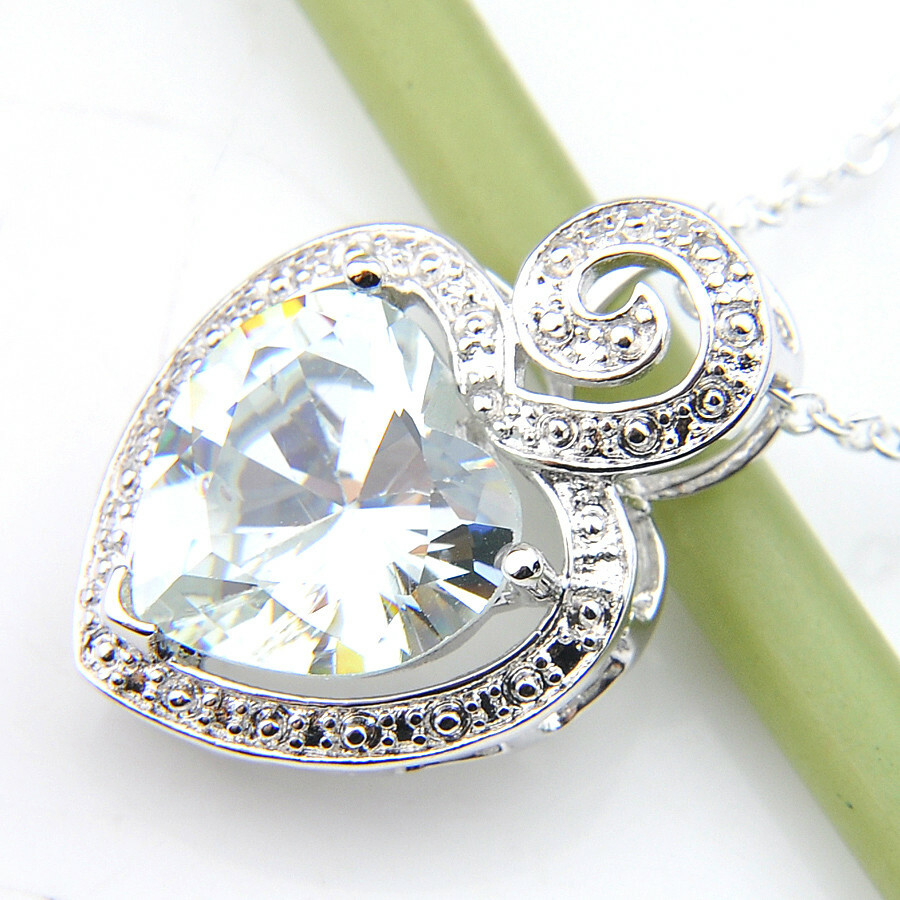 20.5 Cts Wedding Jewelry Natural White Fire Topaz Gems Silver Necklace Pendants