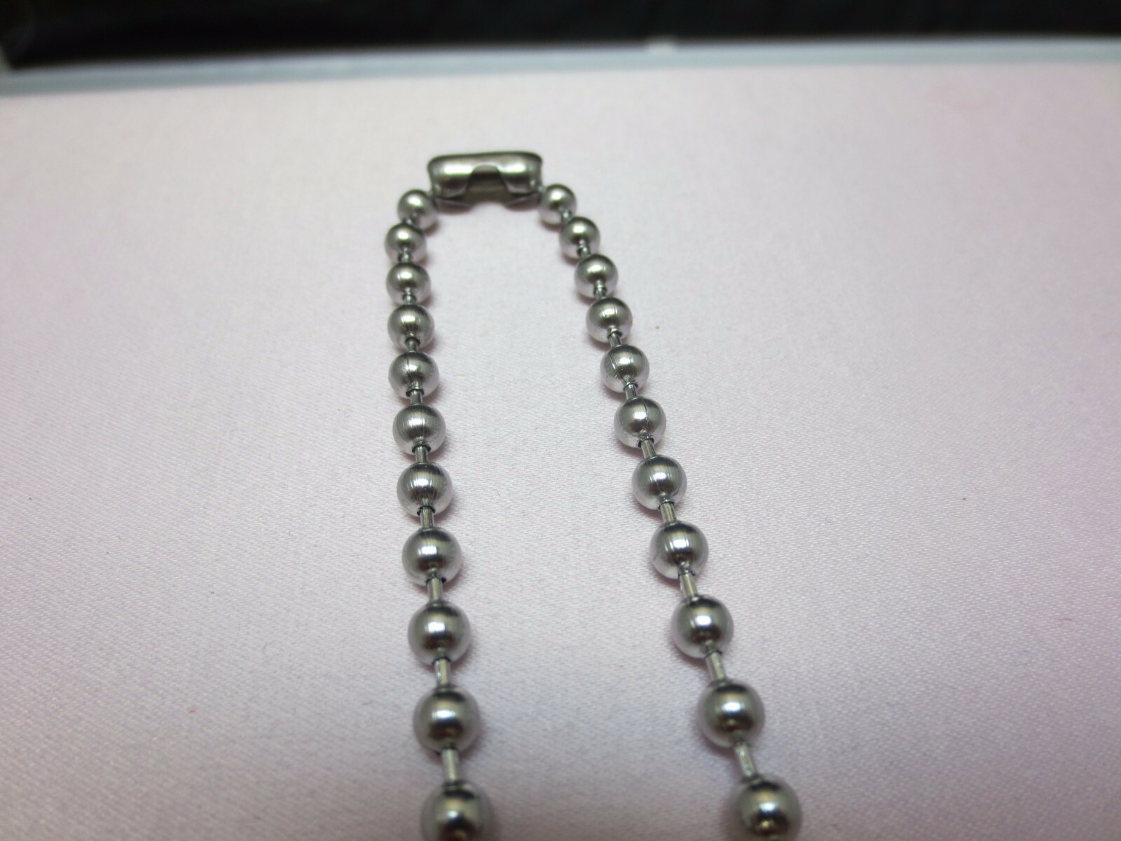 20 INCH 4.5mm STAINLESS STEEL SILVER BALL CHAIN WITH A MILITARY CLASP