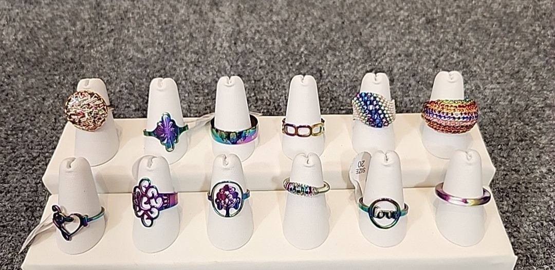 Jewelry 12 Rings Rainbow Collection See Description Lot #211