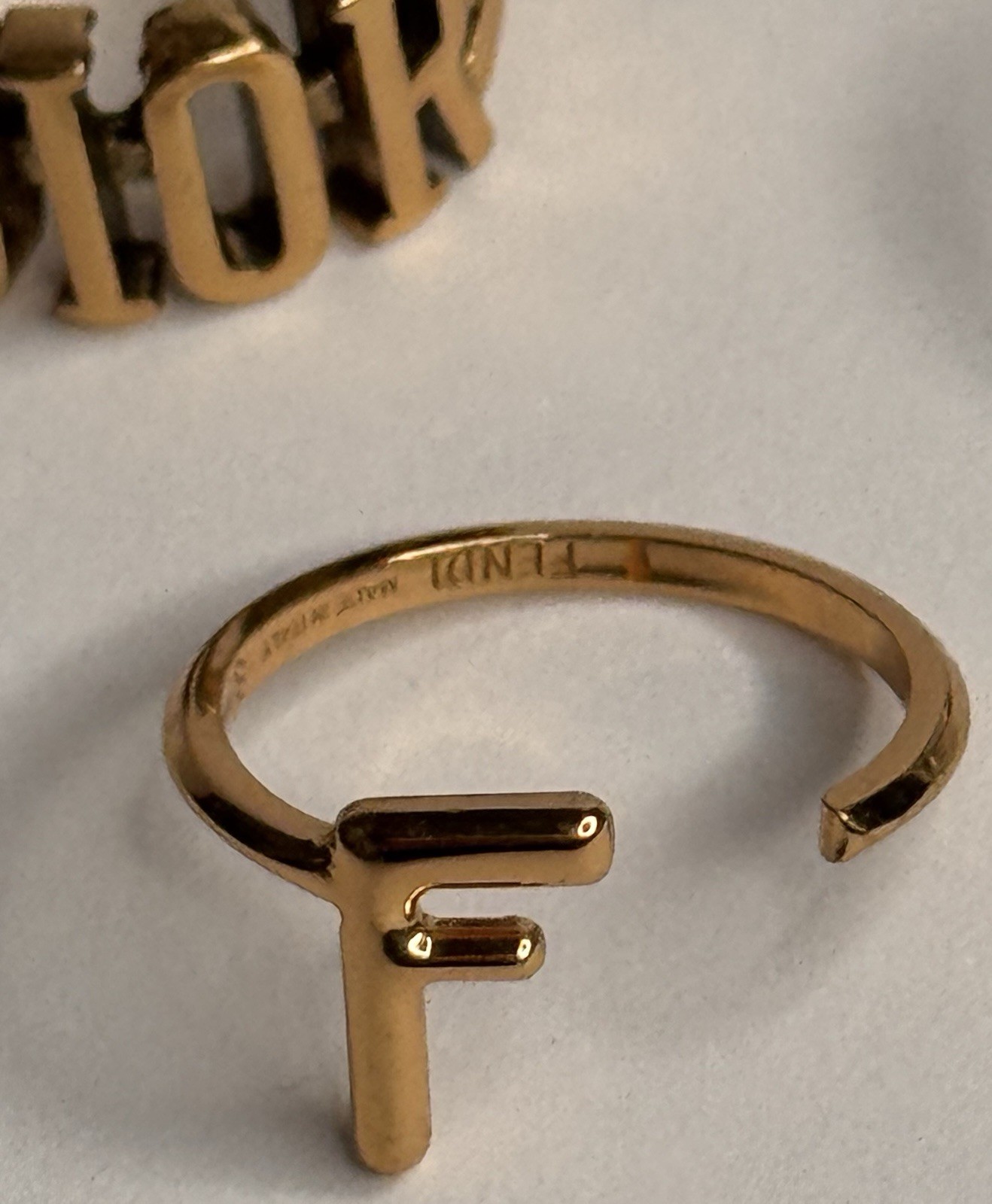 Christian Dior Rings and Fendi Gold Tone And Silver Size 6 USA