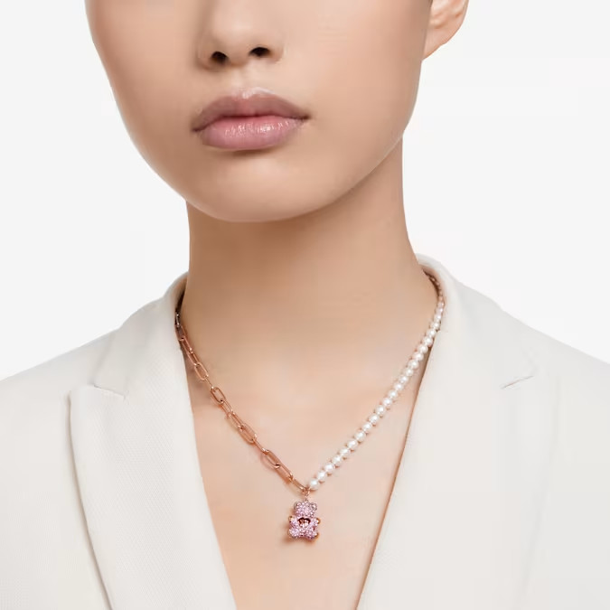 Swarovski Teddy Little Bear Necklace rhodium-plated