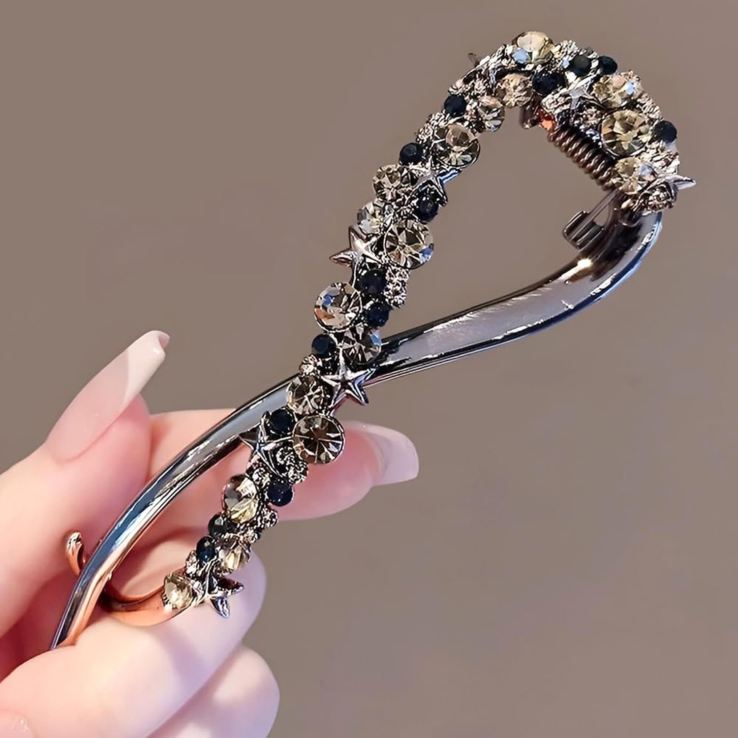 1Pcs Star Rhinestone Bannana Clips for Thick Hair Fashion Banana Hair Clips f…
