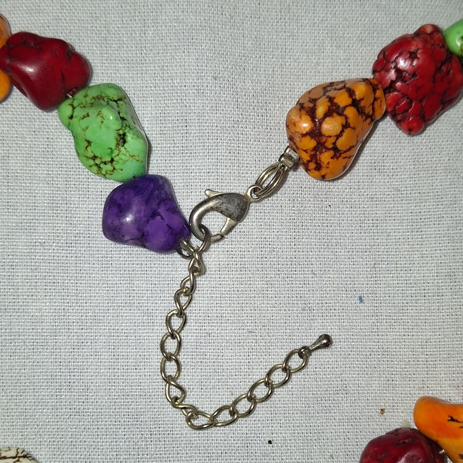 Rainbow Nugget and Colorful Dyed Howlite Turquoise Statement Necklaces