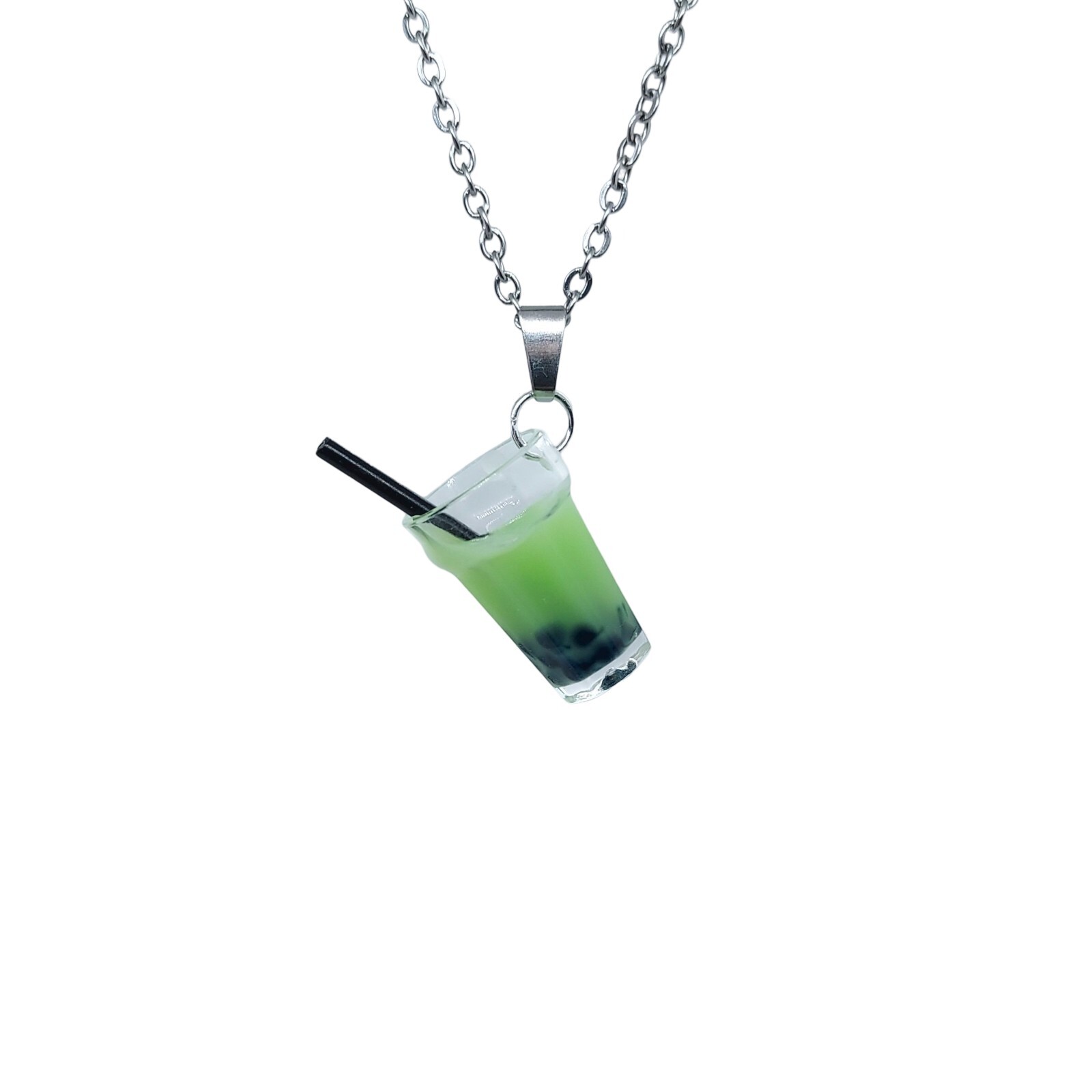 USA Seller 3D Boba Tea Bubble Pendant Necklace Jewelry Healing Colorful