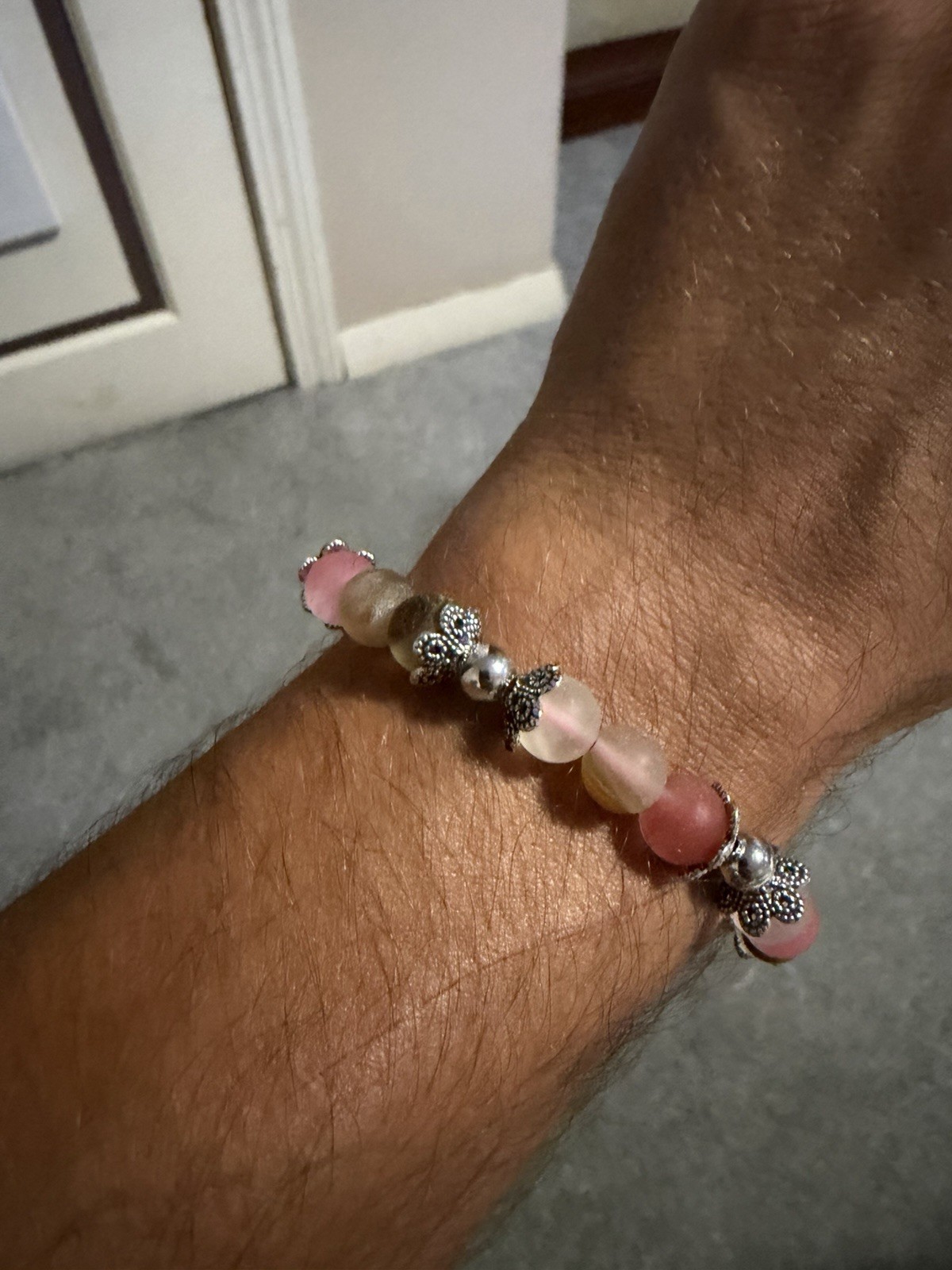 Cherry Quartz Crystal Bead Bracelet