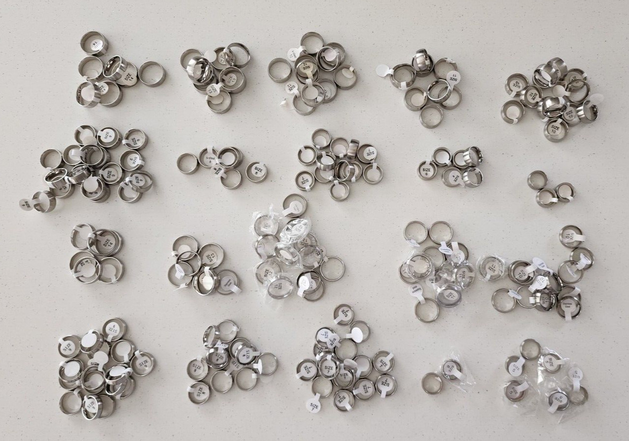 Unisex Women Men Brushed Stainless Steel Rings Lot Jewelry 6 and 8 mm wide