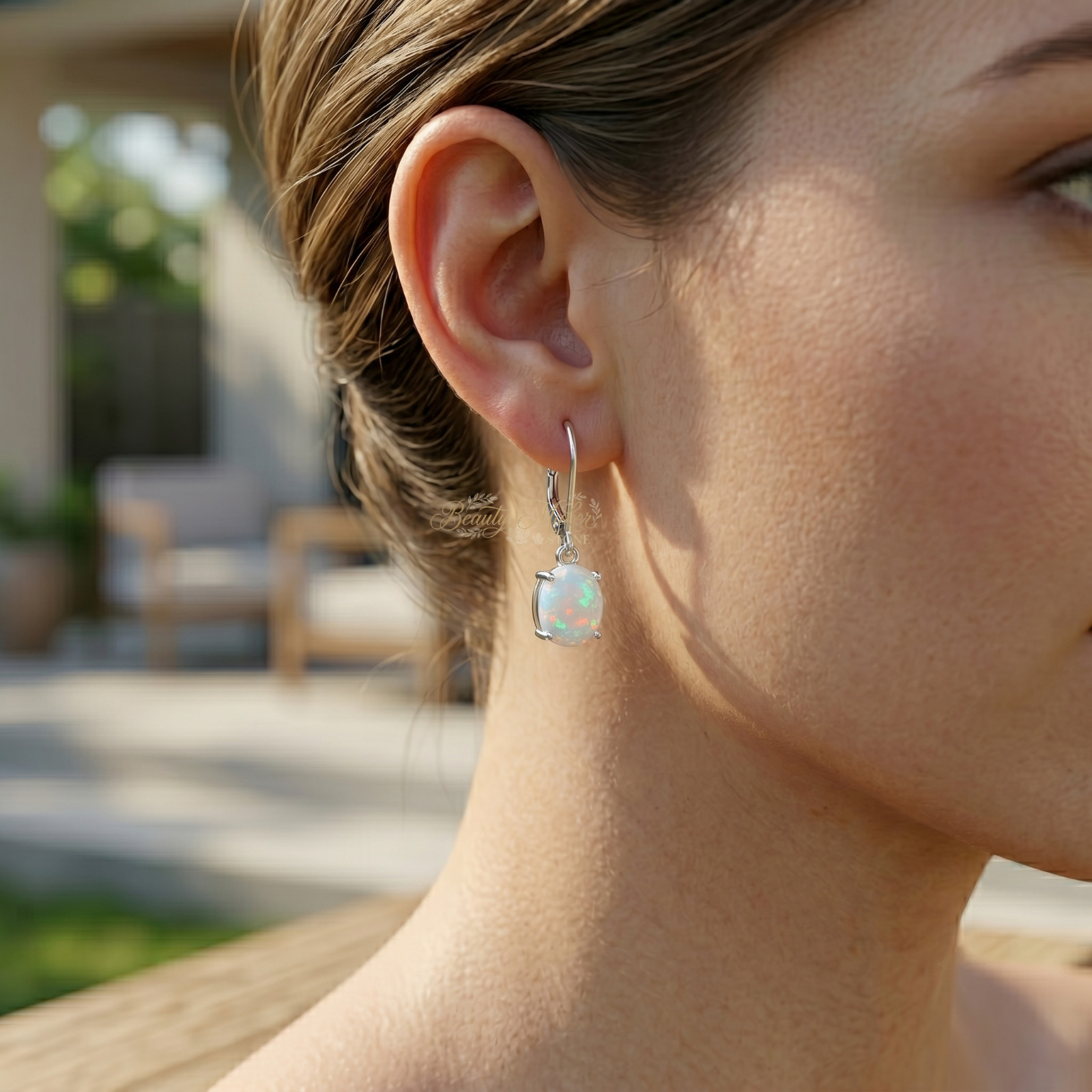Genuine Fire Opal Drop Earrings Elegant Daily Wear Accessory Gift for Women