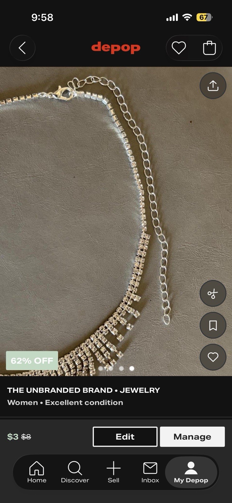 Silver-Tone Rhinestone Crystal Fringe Statement Bib Necklace, Adjustable Lobster