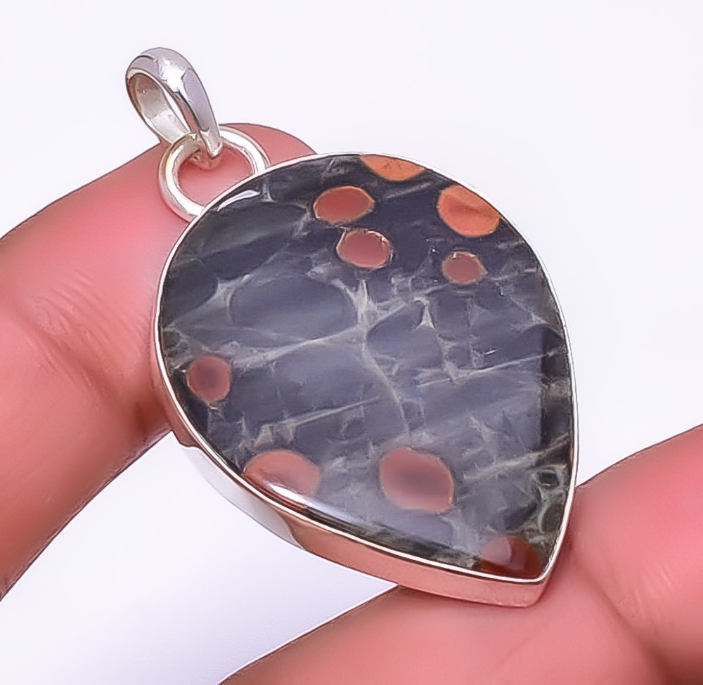 Peanut Obsidian 925 Sterling Silver Jewelry Pendant 1.76″ P13915, Christmas Gift