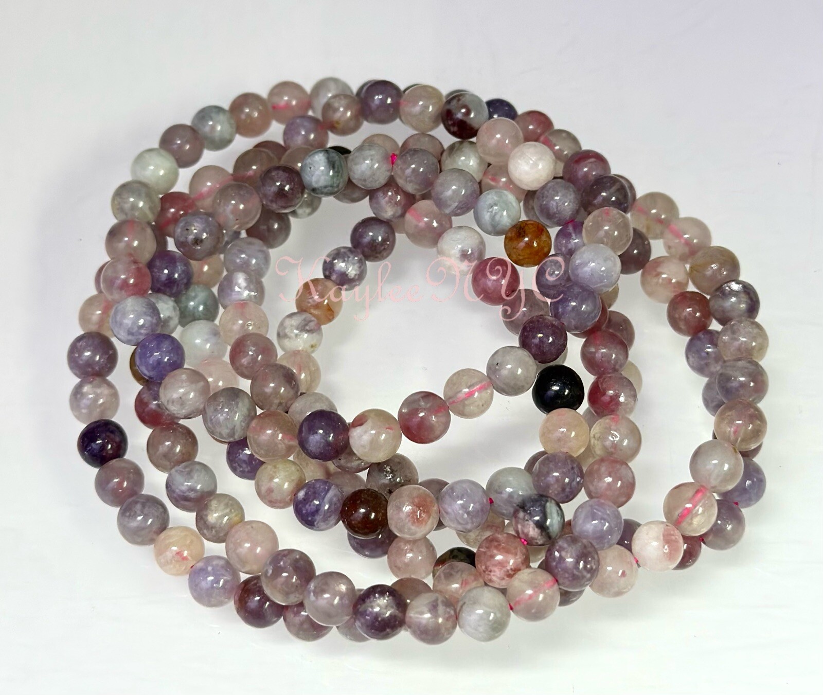 Wholesale 6 Pcs Natural Unicorn Stone 6mm 7.5” Crystal Stretch Bracelet
