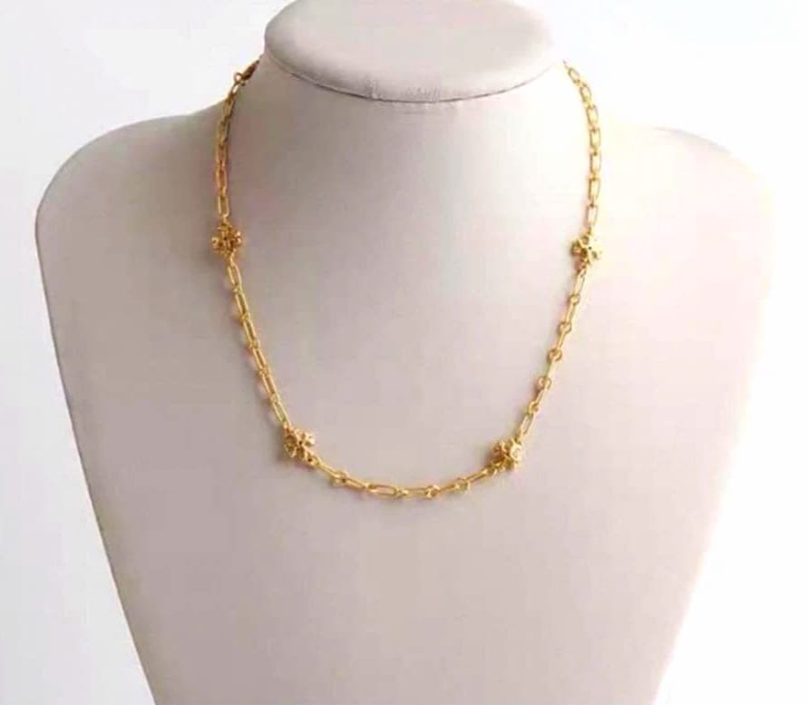 Tory Burch Necklace Roxanne Chain Delicate Gold Tone